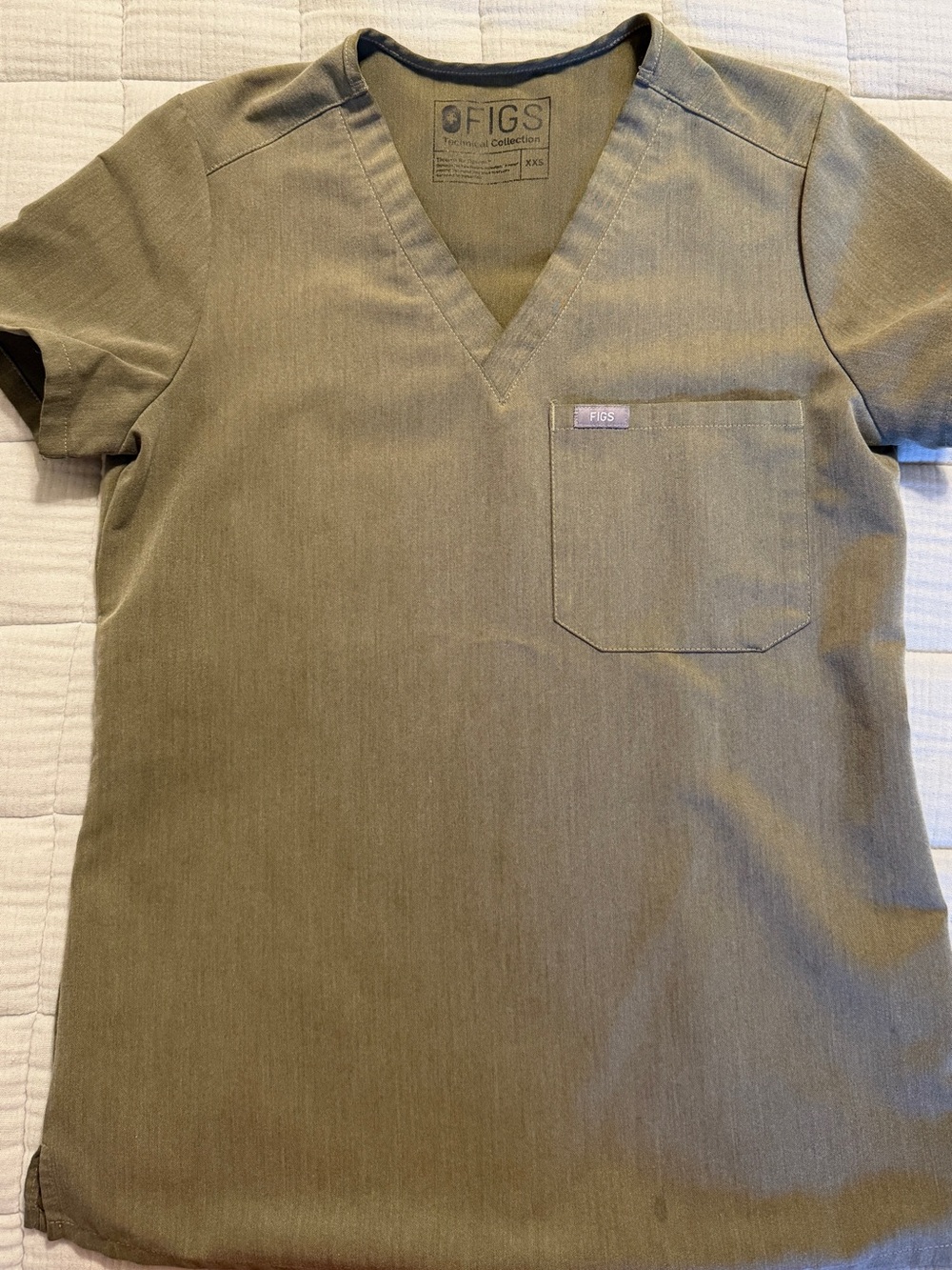 FIGS Olive V-Neck Women's Scrub Top